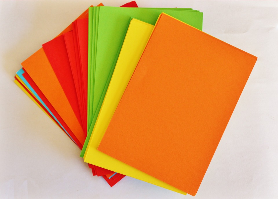 Red Orange Paper Green Yellow Office Colorful